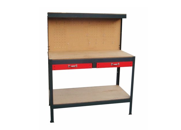 Bormann BWB1200 Πάγκος Εργασίας με Πλάτη και 2 Συρτάρια