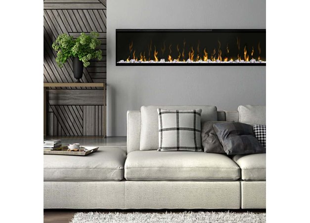 Dimplex Ignite XL 50" Ξύλα & Βότσαλα Επιτοίχιο Ηλεκτρικό Τζάκι 1800W 130x42cm Μαύρο 