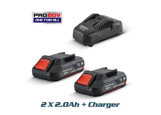 Bormann Pro BBP9106 Σετ 2 Μπαταρίες Λιθίου 18V 2Ah με Φορτιστή 20V