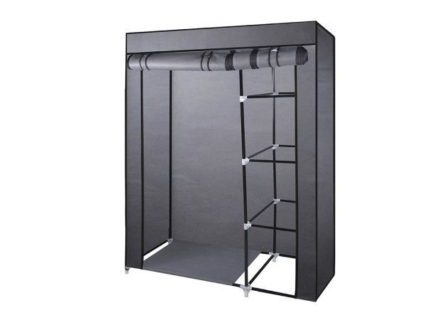 Bormann Lite BPC1200 Υφασμάτινη Ντουλάπα με Ράφια σε Γκρι Χρώμα 110x45x175cm 025467