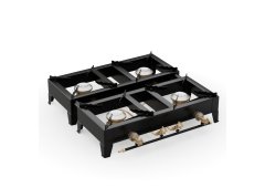 Thermogatz G40 Τετράγωνο Επιτραπέζια Εστία Υγραερίου με 4 Εστίες Μαύρη