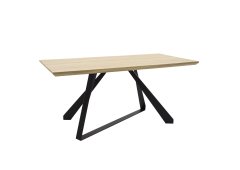 Τραπέζι Soho pakoworld επιφάνεια MDF χρώμα sonoma-πόδι μεταλλικό μαύρο