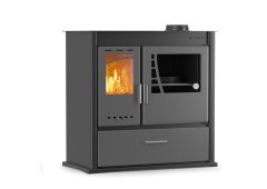 Thermogatz GS 12 Plus Oven Χαλύβδινη Ξυλόσομπα με Φούρνο 12.3kW Γκρι
