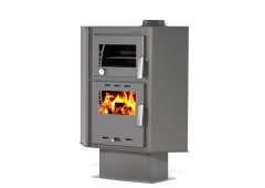 Thermogatz GS 18 Oven Corner Χαλύβδινη Ξυλόσομπα με Φούρνο 18.4kW Μαύρη