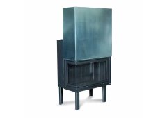 Warm W 80 Corner L Ενεργειακό Τζάκι Ξύλου 16.42kW Αριστερή Γωνία με Συρόμενη Ανοιγόμενη Πόρτα