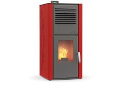 Thermogatz 30 GSP Idro-Aero Σόμπα Pellet Αερόθερμη / Καλοριφέρ 28.2kW Κόκκινη