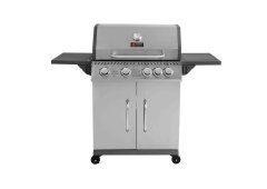 Thermogatz Ψησταριά Υγραερίου Μαντεμένια Σχάρα με 4 Εστίες και Πλαϊνό Μάτι Gs Grill Elite