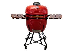 Bormann Kamado BBQ7000 Κεραμική Ψησταριά Κάρβουνου με Καπάκι, Ρόδες και Βοηθητική Επιφάνεια 52x52εκ.
