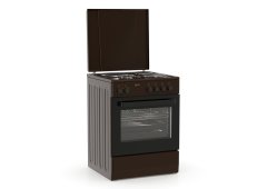 Thermogatz TGS E124 BR Turbo Κουζίνα 60lt με Εμαγιέ Εστίες Π60εκ. Καφέ