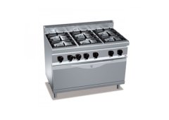 BERTOS G7F6+T Επιδαπέδια Κουζίνα Αερίου Με Γίγα Φούρνο Αερίου & 6 Εστίες