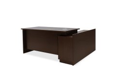 Γραφείο εργασίας επαγγελματικό Amazon Pakoworld αριστερή γωνία χρώμα καρυδί