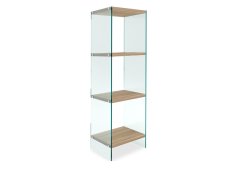 Βιβλιοθήκη Compton Pakoworld γυαλί 12mm - MDF sonoma