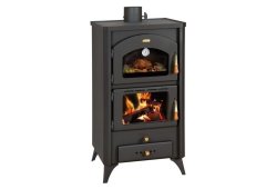 Prity FG R Μεταλλική Ξυλόσομπα με Φούρνο 14kW Μαύρη