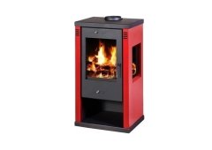 Skladova Tehnika Vision 7.6kW Χαλύβδινη Ξυλόσομπα 10kW Κόκκινη
