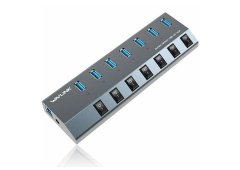 Wavlink UH3076 USB 3.0 Hub 7 Θυρών με σύνδεση USB-A Γκρι