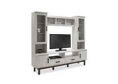 Σύνθετο σαλονιού Bonito Pakoworld TV χρώμα white wash-ebony
