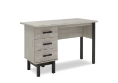 Γραφείο εργασίας Bonito pakoworld με συρτάρια χρώμα white wash-ebony