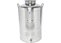 Tre.I Δοχείο Inox Milano με Βιδωτό Καπάκι 50lt & Κάνουλα Inox
