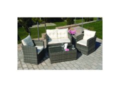 Καθιστικό Σετ Rattan με Μεταλλικό Σκελετό Σετ 4 Τεμαχίων