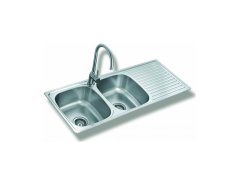 Gloria Practika Finox 304 Ένθετος Νεροχύτης Inox Σατινέ Μ118xΠ48cm Ασημί