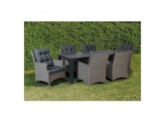 Τραπεζαρία Rattan Σέτ 7 Τεμαχίων με Αλουμίνιο Σκελετό