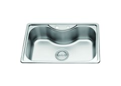 Gloria Monos-75 Ένθετος Νεροχύτης Inox Σατινέ Μ75xΠ48cm Ασημί