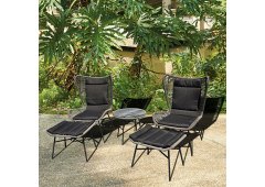 Καθιστικό Σετ 5 Τεμαχίων Rattan Με Μεταλλικό Σκελετό