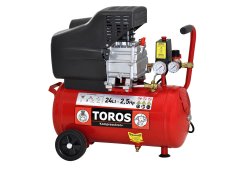 Toros TM 24/2.5 Μονοφασικό Κομπρεσέρ Αέρος με Ισχυ 2.5hp και Αεροφυλάκιο 24lt