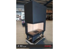 Starfire A 90 Crystal Αριστερή-Δεξιά Ενεργειακή Αερόθερμη Εστία Θέρμανσης Μαύρη