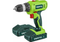 VERTO Drill driver 18V with 2 batteries and accessories 50G288