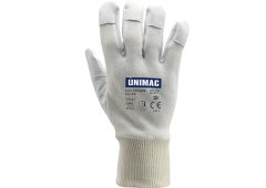 Unimac Γάντια Εργασίας Δερμάτινα Λευκά