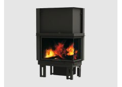 Edilkamin EK63 Firek 2 Ενεργειακό Τζάκι Ξύλου 15,2kW Γωνιακό με Ανοιγόμενη Πόρτα με Βεντιλατέρ