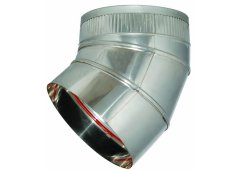 Airduct Hellas Ανοξείδωτη Ελικοειδές Καμπύλη Αεραγωγού Διπλού Τοιχώματος 45° Φ100-150 0.4mm