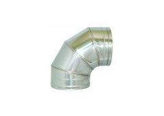 Airduct Hellas Ανοξείδωτη Ελικοειδές Καμπύλη Αεραγωγού Μονού Τοιχώματος 90° Φ125 0.4mm