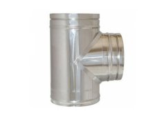 Airduct Hellas Ανοξείδωτο Τάφ 90ο για Καπνοδόχο Μονού Τοιχώματος Φ125 0.5mm