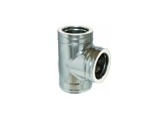 Airduct Hellas Ανοξείδωτο Τάφ 90 Μοιρών Σωλήνας Καπνοδόχου Διπλού Τοιχώματος Φ125-180