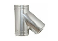 Airduct Hellas Ανοξείδωτο Ημιτάφ για Σωλήνα Καμινάδας Μονού Τοιχώματος 135ο Φ120 0.5mm