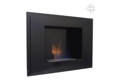 Kratki Alpha Tuv Επιτοίχιο Τζάκι Βιοαιθανόλης Εσωτερικού Χώρου Μαύρο 80x20.1x59cm