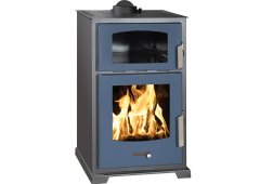 Syrios Iraklio Χαλύβδινη Ξυλόσομπα με Φούρνο 15.4kW Μπλε