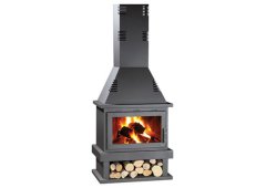 Syrios Tzermiado Ενεργειακό Τζάκι Ξύλου Αερόθερμο 19.3kW Ίσιο με Ανοιγόμενη Πόρτα