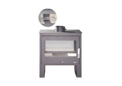 Syrios Knossos Χαλύβδινη Ξυλόσομπα με 2 Πόρτα 17.5kW Γκρι