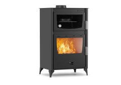 Thermiki ATS 90-30 Χαλύβδινη Ξυλόσομπα με Φούρνο 15.55kW Μαύρη