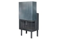 Thermiki ATS 80 Corner Ενεργειακό Τζάκι Ξύλου Αερόθερμο 17.61kW με Πόρτα Συρόμενη Ανοιγόμενη