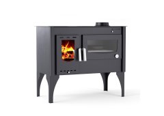 Thermiki ATS Βεργίνα Χαλύβδινη Ξυλόσομπα με Φούρνο 10.4kW Μαύρη