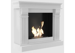 Kratki August Tuv Επιδαπέδιο Τζάκι Βιοαιθανόλης Εσωτερικού Χώρου Λευκό 115x36x97.9cm