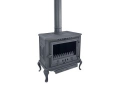 Χυτήρια Μισαηλίδη BATH-001A Μαντεμένια Ξυλόσομπα 15kW Μαύρη