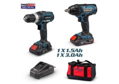 Bormann Pro BBP9005 Σετ Μπουλονόκλειδο & Δραπανοκατσάβιδο 20V με 2 Μπαταρίες