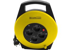 Bormann BCR2220 Μπαλαντέζα Καρούλι Κλειστού Τύπου 4 Θέσεων με Καλώδιο 15m Διατομής 3x1.5mm² Κίτρινη