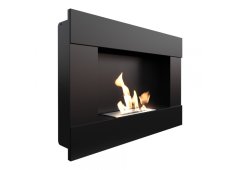 Kratki Bravo Tuv Επιτοίχιο Τζάκι Βιοαιθανόλης Εσωτερικού Χώρου Μαύρο 90x19.8x65.2cm