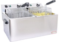 CF Ηλεκτρική Φριτέζα Διπλή 6kW Χωρητικότητας 2x7lt 54x42x32cm FE77
